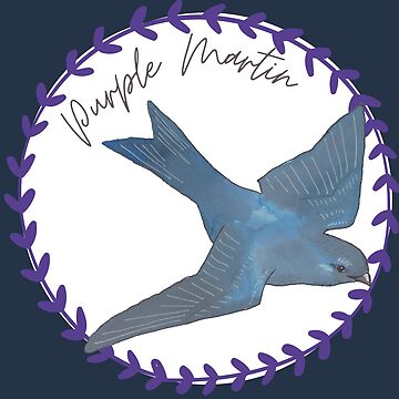 Artwork thumbnail, Purple Martin birding bird species bird logo by TheWaterBirds