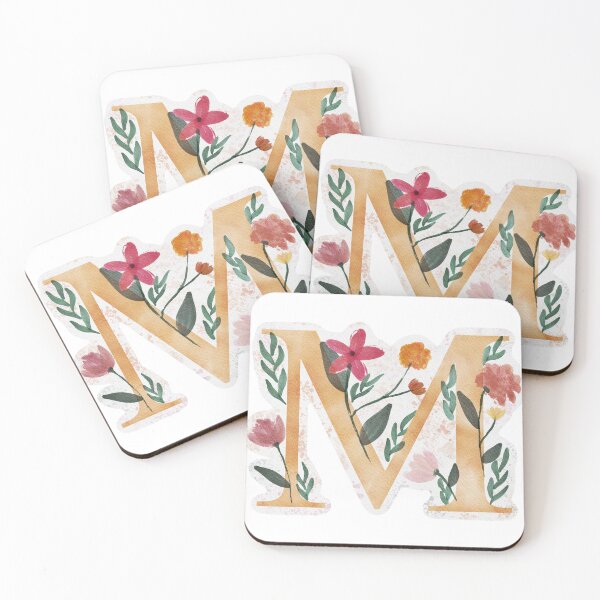 Item preview, M with Watercolor Flowers designed and sold by Em0523.