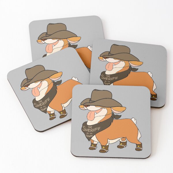 Item preview, ‘The Sheriff is in Town’ Corgi Cowboy designed and sold by pheebstheartist.