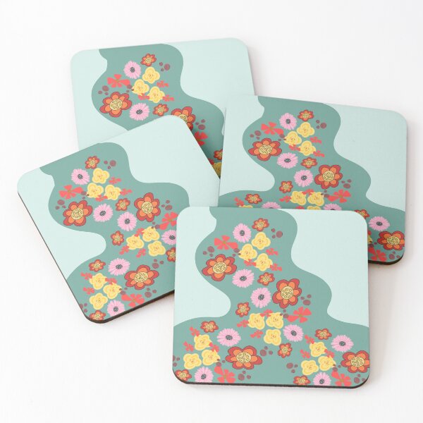 Item preview, Floating flowers on a blue river designed and sold by Shus-arts.