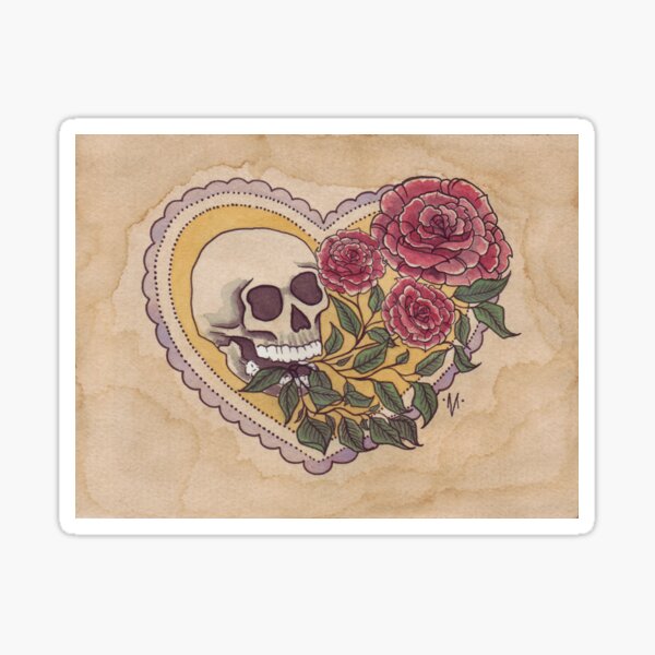 Skull Valentine Sticker