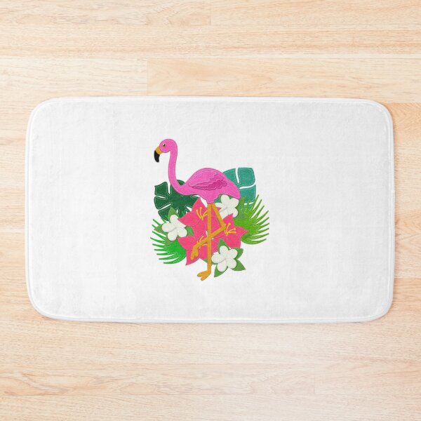 Item preview, Felt Look Pink Flamingo and Tropical Leaves | Cherie's Art Original (c)2020 designed and sold by CheriesArt.