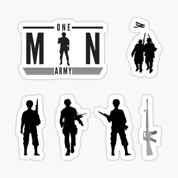 One Man Army Stickers Redbubble