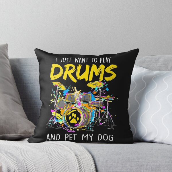 Item preview, I Just Want To Play Drums And Pet My Dog Gift Drummer Funny designed and sold by AndersonPope.