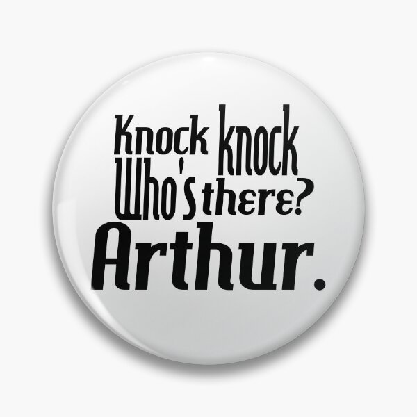 Item preview, Knock knock-who's there-arthur-name-funny-for him-black-white designed and sold by DrStickerManiac.
