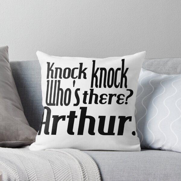 Item preview, Knock knock-who's there-arthur-name-funny-for him-black-white designed and sold by DrStickerManiac.