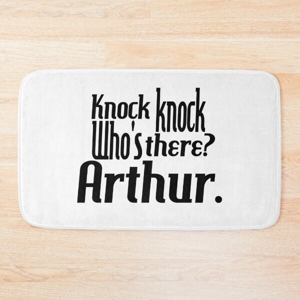 Item preview, Knock knock-who's there-arthur-name-funny-for him-black-white designed and sold by DrStickerManiac.