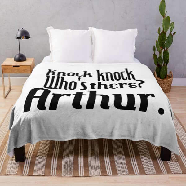 Item preview, Knock knock-who's there-arthur-name-funny-for him-black-white designed and sold by DrStickerManiac.