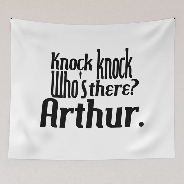 Item preview, Knock knock-who's there-arthur-name-funny-for him-black-white designed and sold by DrStickerManiac.