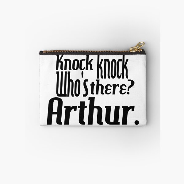Item preview, Knock knock-who's there-arthur-name-funny-for him-black-white designed and sold by DrStickerManiac.