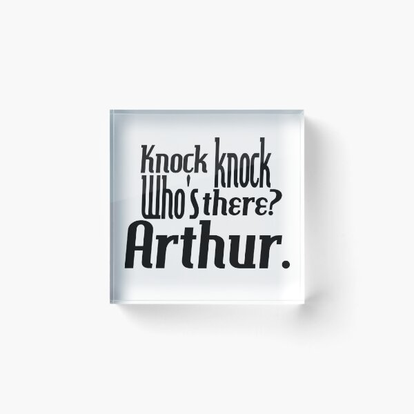 Item preview, Knock knock-who's there-arthur-name-funny-for him-black-white designed and sold by DrStickerManiac.
