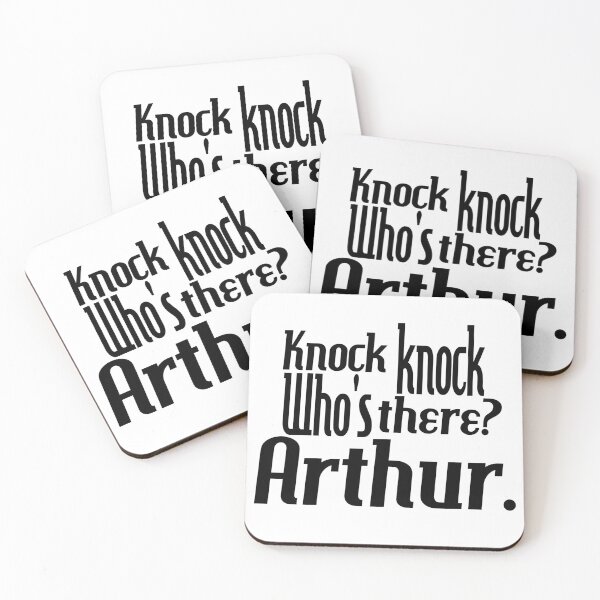 Item preview, Knock knock-who's there-arthur-name-funny-for him-black-white designed and sold by DrStickerManiac.
