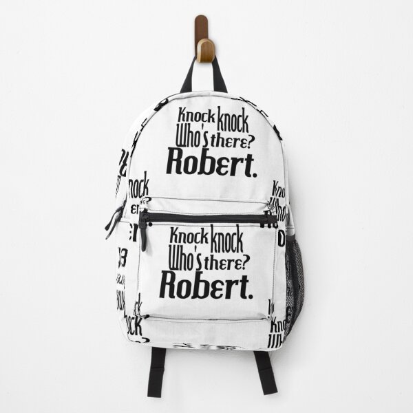 Item preview, Knock knock-who's there-Robert-name-funny-for him-black-white designed and sold by DrStickerManiac.