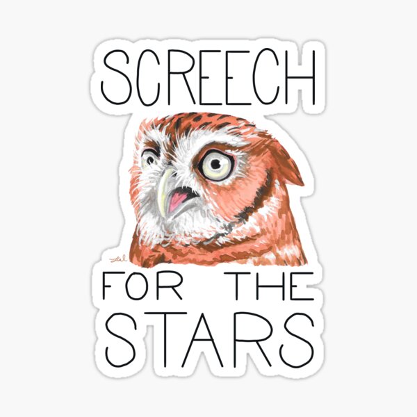Screech For The Stars (Eastern Screech Owl) Sticker