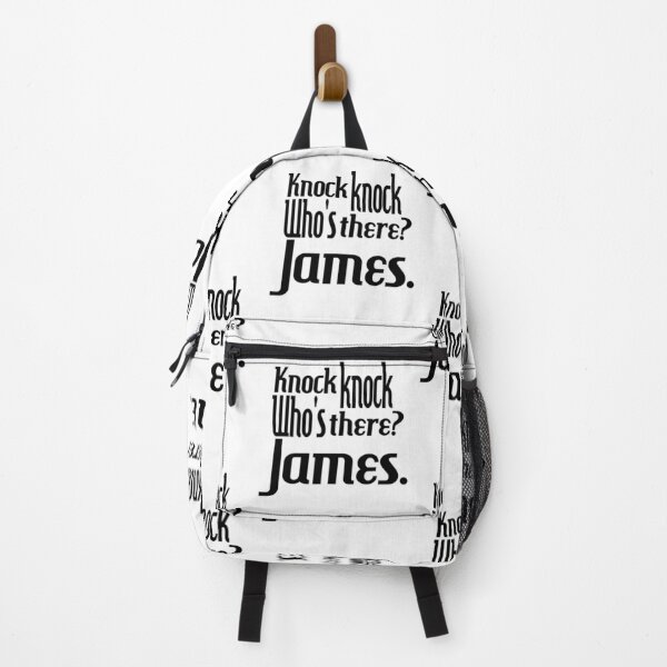 Item preview, Knock knock-who's there-James-name-funny-for him-black-white designed and sold by DrStickerManiac.
