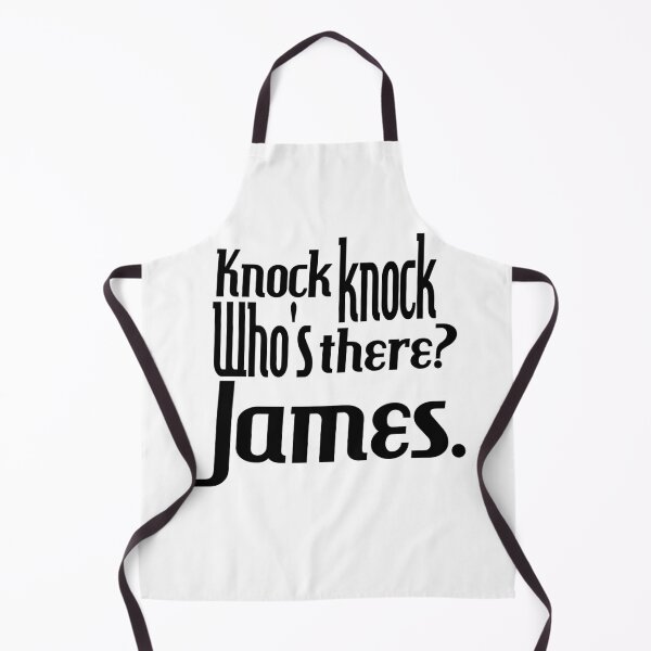 Item preview, Knock knock-who's there-James-name-funny-for him-black-white designed and sold by DrStickerManiac.