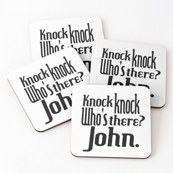 Item preview, Knock knock-who's there-John-name-funny-for him-black-white designed and sold by DrStickerManiac.
