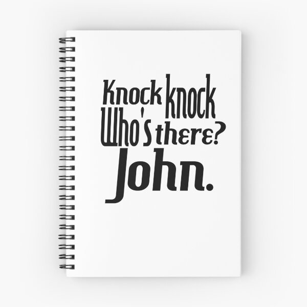 Item preview, Knock knock-who's there-John-name-funny-for him-black-white designed and sold by DrStickerManiac.