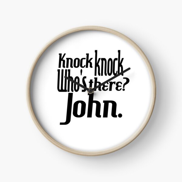 Item preview, Knock knock-who's there-John-name-funny-for him-black-white designed and sold by DrStickerManiac.