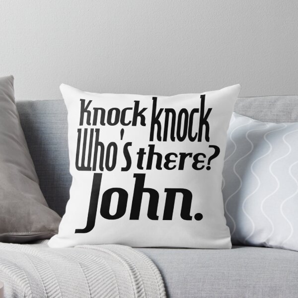 Item preview, Knock knock-who's there-John-name-funny-for him-black-white designed and sold by DrStickerManiac.