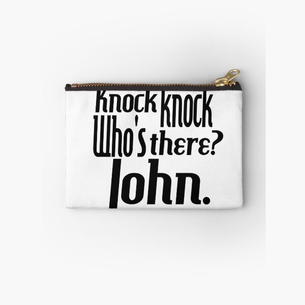 Item preview, Knock knock-who's there-John-name-funny-for him-black-white designed and sold by DrStickerManiac.