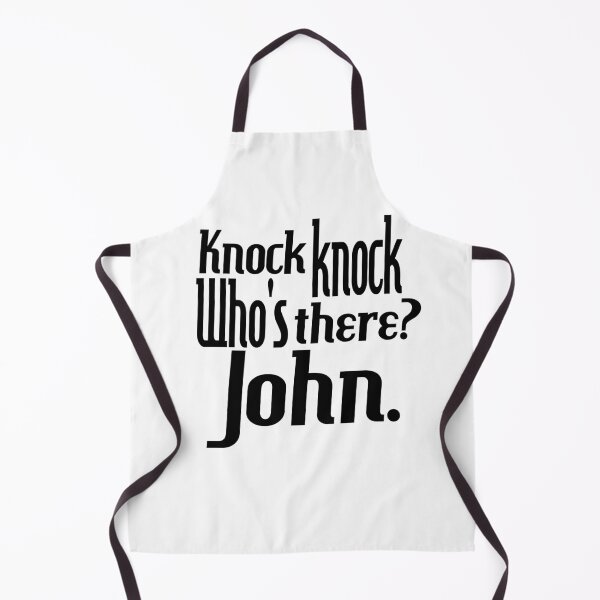 Item preview, Knock knock-who's there-John-name-funny-for him-black-white designed and sold by DrStickerManiac.