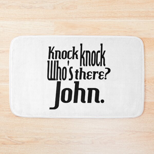 Item preview, Knock knock-who's there-John-name-funny-for him-black-white designed and sold by DrStickerManiac.
