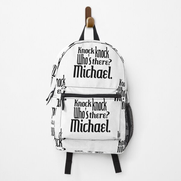 Item preview, Knock knock-who's there-Michael-name-funny-for him-black-white designed and sold by DrStickerManiac.