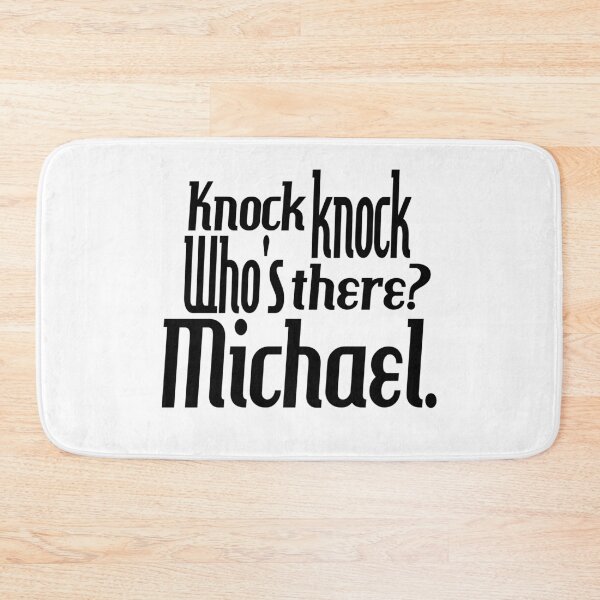 Item preview, Knock knock-who's there-Michael-name-funny-for him-black-white designed and sold by DrStickerManiac.