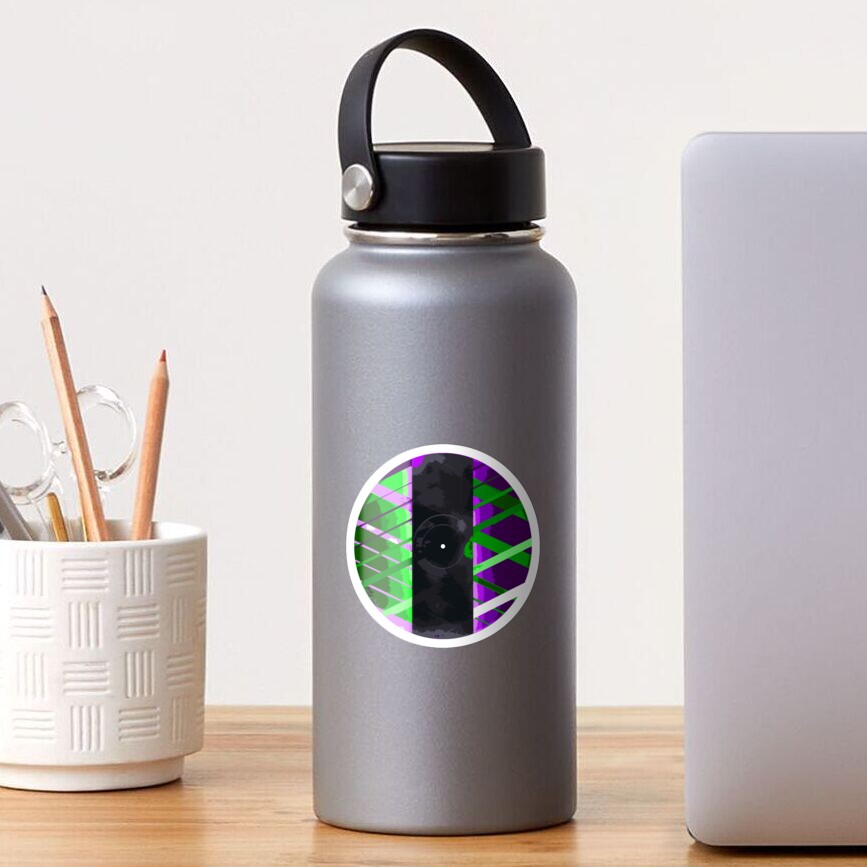 Purple & Green 90s Lines Sticker