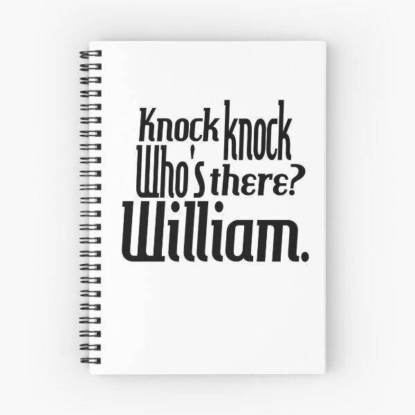 Item preview, Knock knock-who's there-William-name-funny-for him-black-white designed and sold by DrStickerManiac.