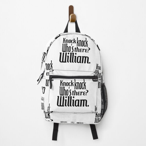 Item preview, Knock knock-who's there-William-name-funny-for him-black-white designed and sold by DrStickerManiac.