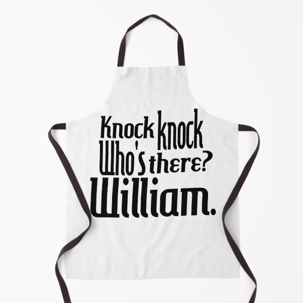 Item preview, Knock knock-who's there-William-name-funny-for him-black-white designed and sold by DrStickerManiac.