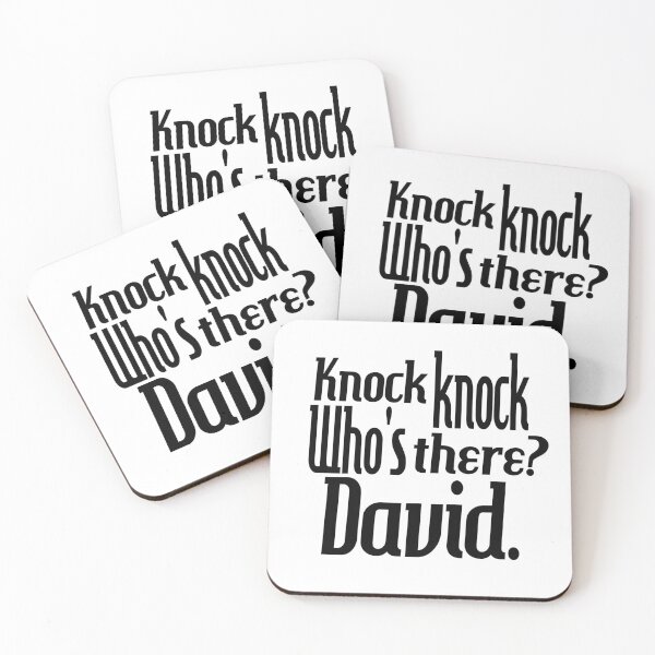 Item preview, Knock knock-who's there-David-name-funny-for him-black-white designed and sold by DrStickerManiac.