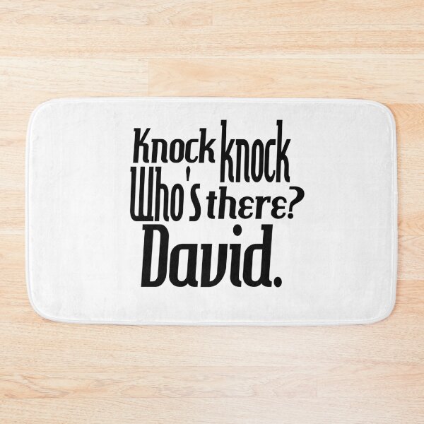 Item preview, Knock knock-who's there-David-name-funny-for him-black-white designed and sold by DrStickerManiac.