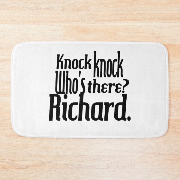 Item preview, Knock knock-who's there-Richard-name-funny-for him-black-white designed and sold by DrStickerManiac.