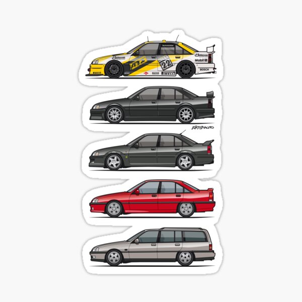 Stack of Opel Omegas / Vauxhall Carlton A Sticker