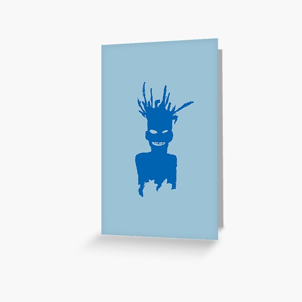 Jean Michel B - Self-Portrait - Electric Blue Lemonade/Aquamarine Greeting Card