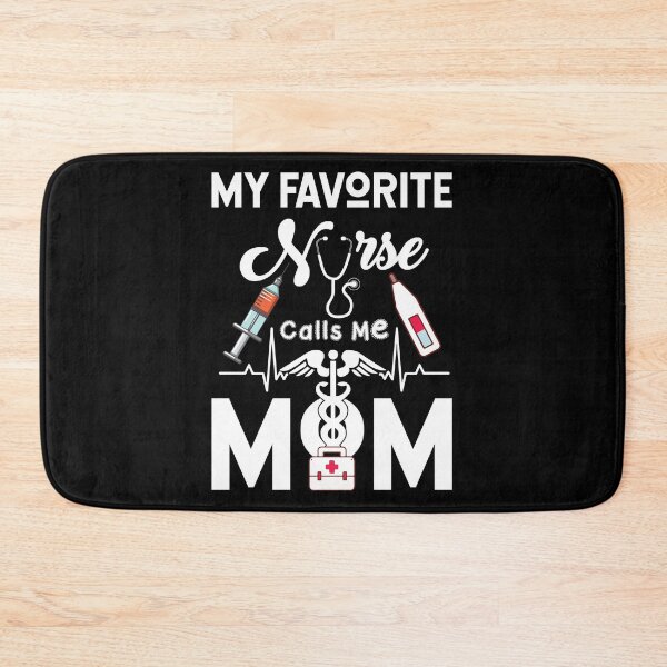 Item preview, RN Gift My Favorite Nurse Calls me Mom Quote Teal designed and sold by BaseStore.