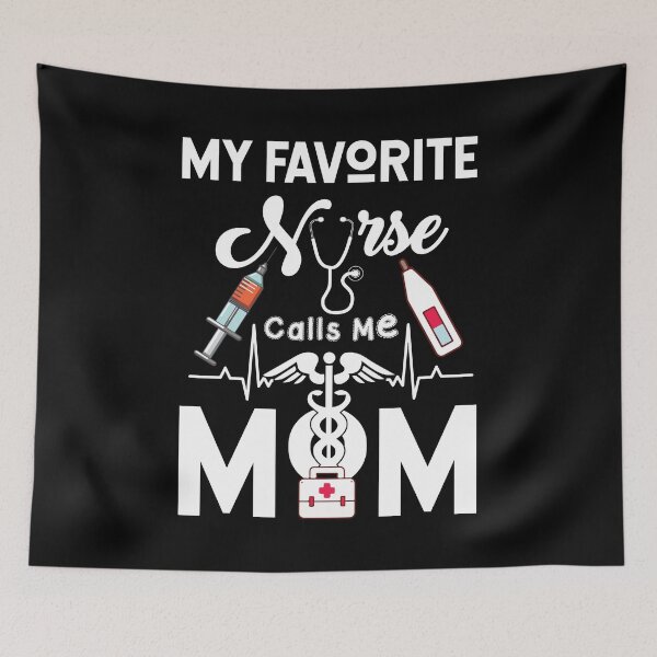 Item preview, RN Gift My Favorite Nurse Calls me Mom Quote Teal designed and sold by BaseStore.
