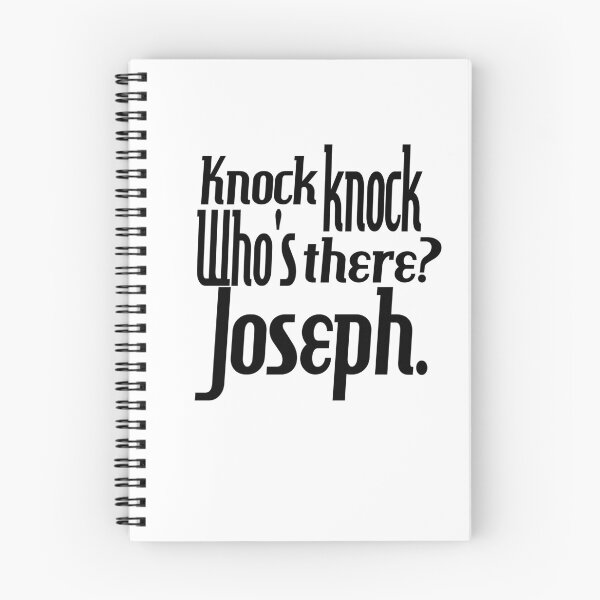 Item preview, Knock knock-who's there-Joseph-name-funny-for him-black-white designed and sold by DrStickerManiac.