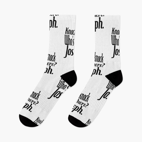 Item preview, Knock knock-who's there-Joseph-name-funny-for him-black-white designed and sold by DrStickerManiac.