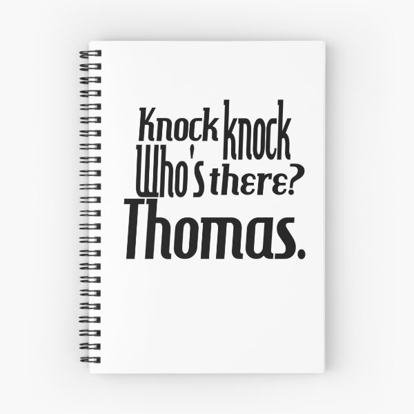 Item preview, Knock knock-who's there-Thomas-name-funny-for him-black-white designed and sold by DrStickerManiac.