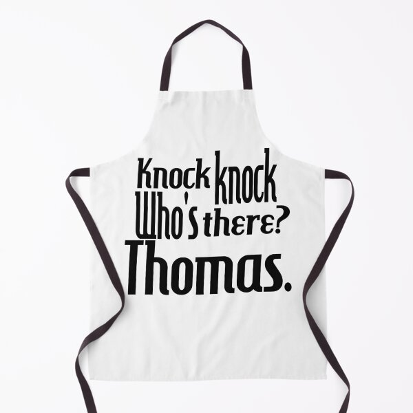 Item preview, Knock knock-who's there-Thomas-name-funny-for him-black-white designed and sold by DrStickerManiac.