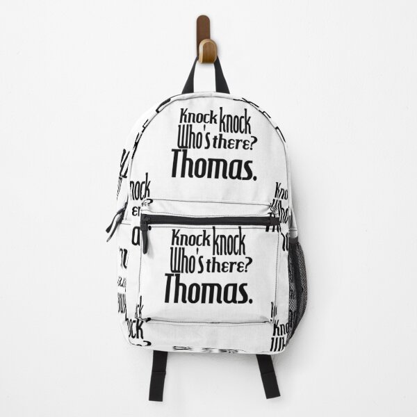 Item preview, Knock knock-who's there-Thomas-name-funny-for him-black-white designed and sold by DrStickerManiac.