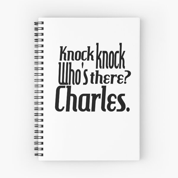 Item preview, Knock knock-who's there-Charles-name-funny-for him-black-white designed and sold by DrStickerManiac.