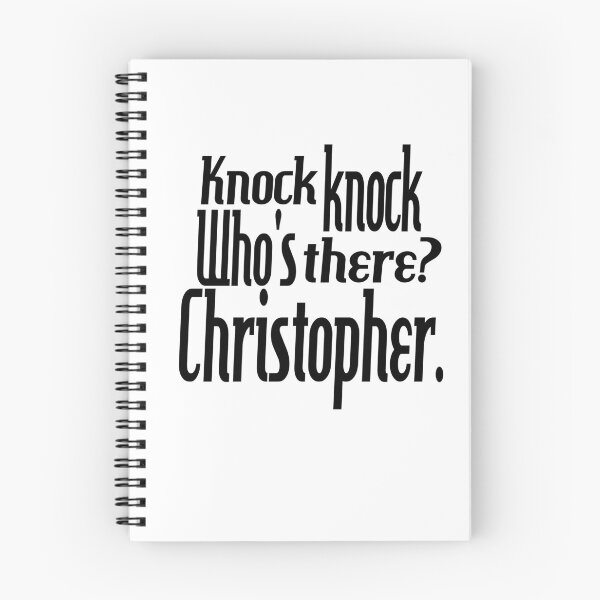 Item preview,  Knock knock-who's there-Christopher-name-funny-for him-black-white designed and sold by DrStickerManiac.