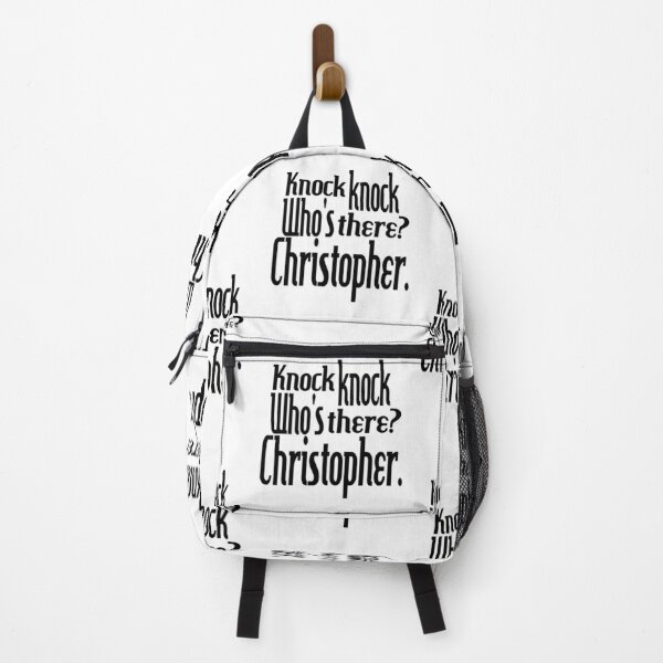 Item preview,  Knock knock-who's there-Christopher-name-funny-for him-black-white designed and sold by DrStickerManiac.