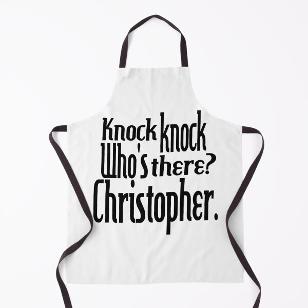 Item preview,  Knock knock-who's there-Christopher-name-funny-for him-black-white designed and sold by DrStickerManiac.