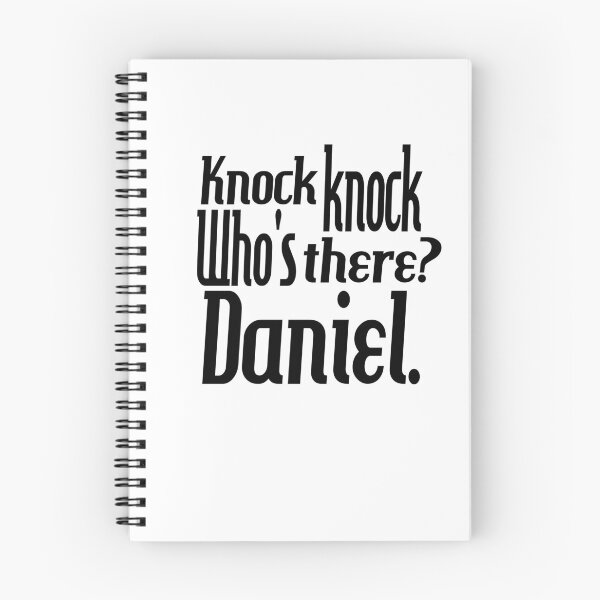 Item preview, Knock knock-who's there-Daniel-name-funny-for him-black-white designed and sold by DrStickerManiac.